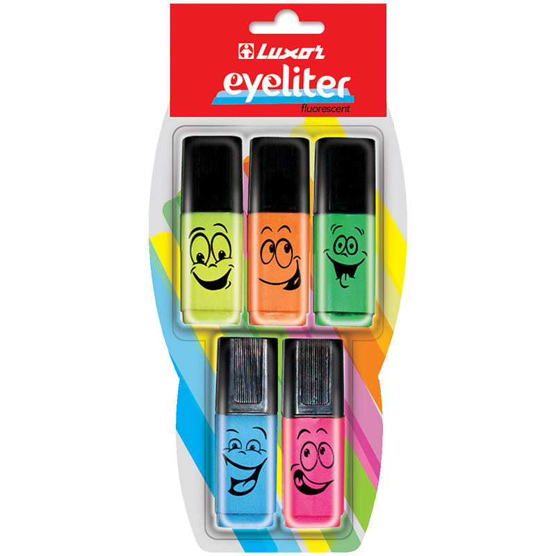 Набор текстовыделителей Luxor "Eyeliter" 5цв., 1-4,5мм, блистер